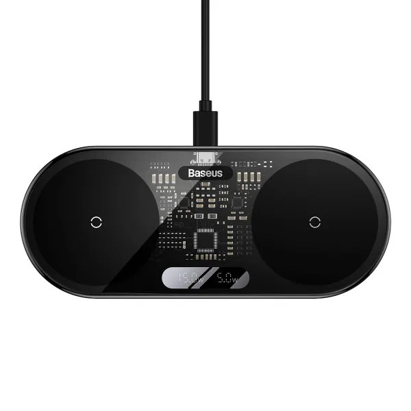 Baseus Digital LED Display 2in1 Wireless Charger 20W WXSX010101 Фото №13