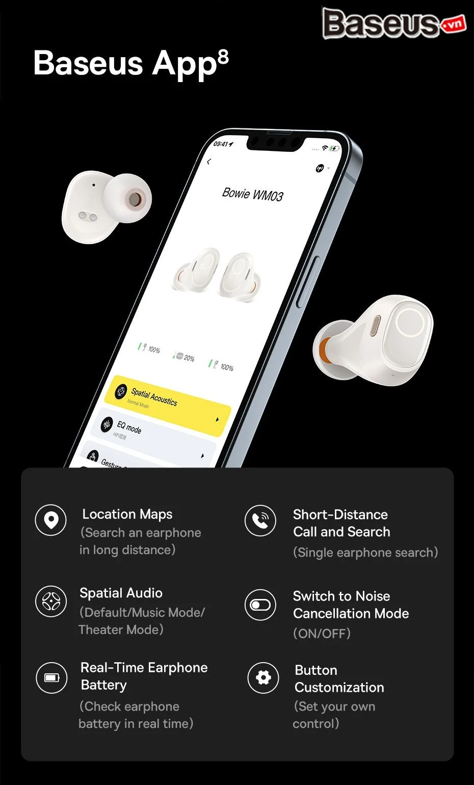 Бездротові навушники Baseus Bowie WM03 BISA TWS BT5.3 true wireless earphones Фото №15