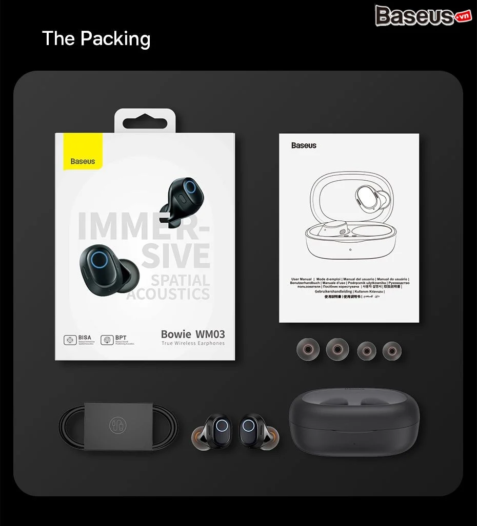 Бездротові навушники Baseus Bowie WM03 BISA TWS BT5.3 true wireless earphones Зображення №21 Бездротові навушники Baseus Bowie WM03 BISA TWS BT5.3 true wireless earphones Фото №21