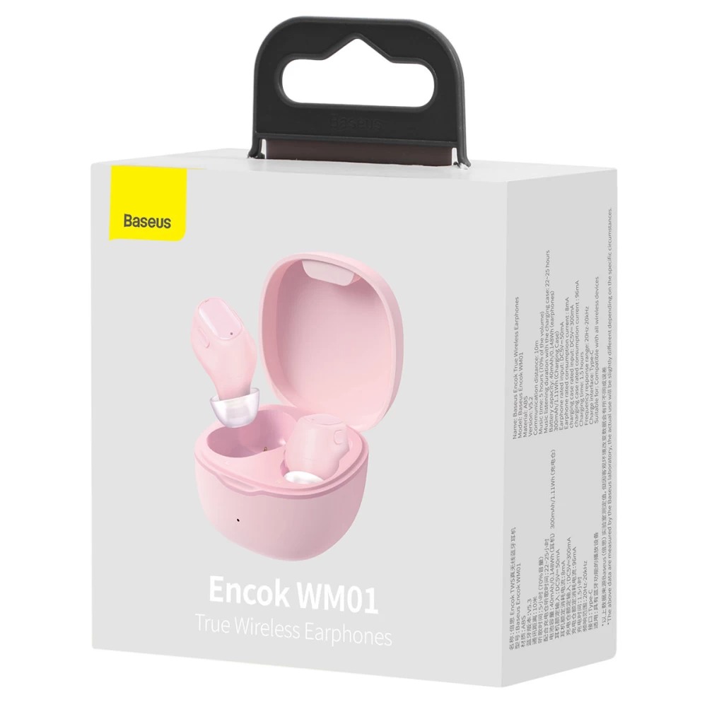 Baseus Encok WM01 TWS BT5.3 wireless headphones Pink (NGTW370004) Оригинал! Фото №1