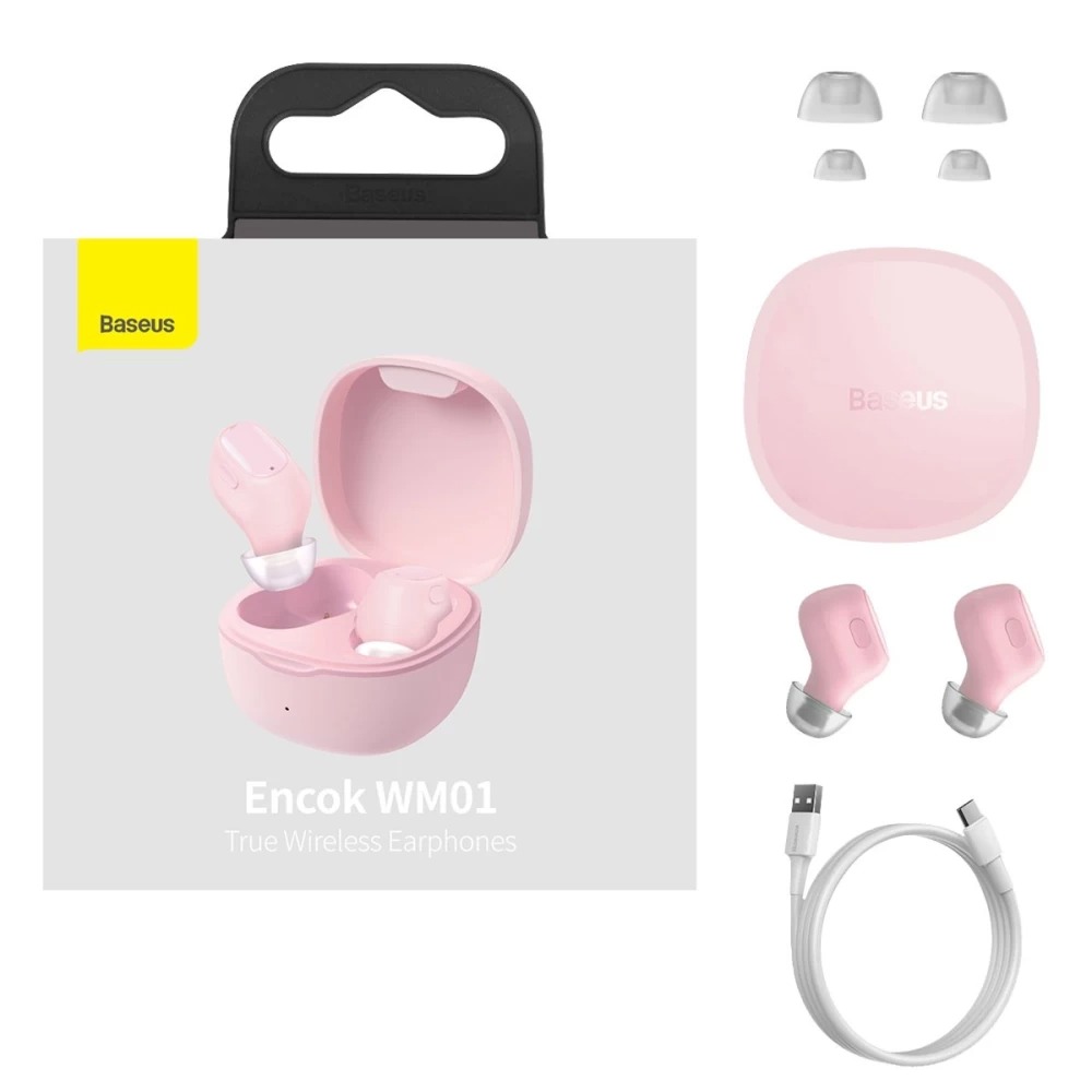 Baseus Encok WM01 TWS BT5.3 wireless headphones Pink (NGTW370004) Оригинал! Фото №9