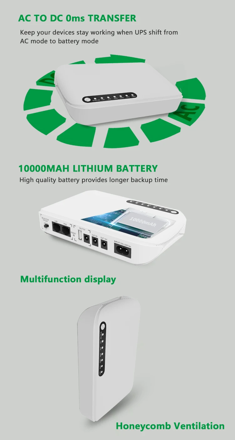 mini UPS SKE POE-632E DC 5V/9V/12V 8800mAh Фото №2