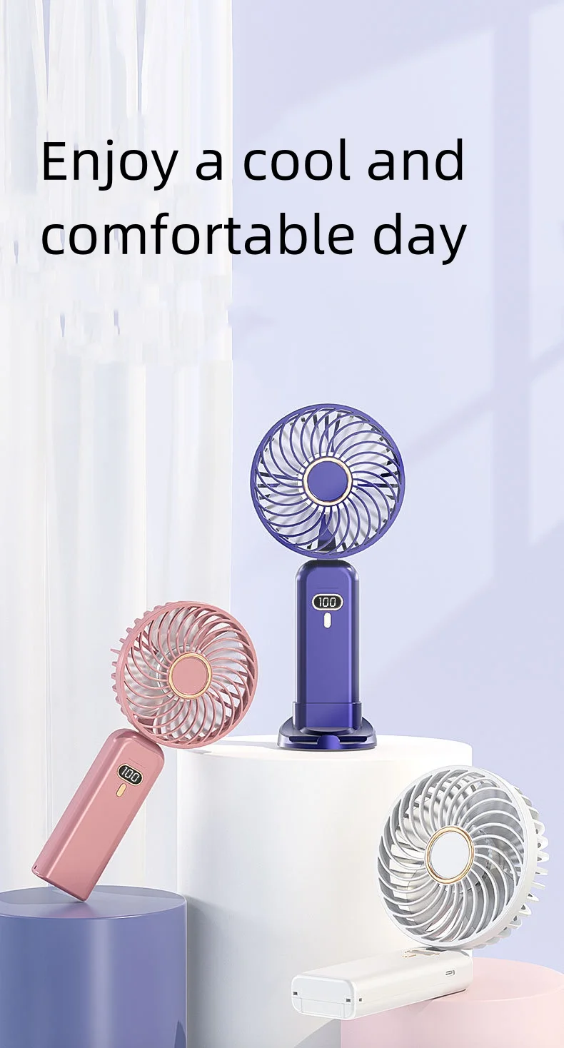 Portable Handheld Small Fan G10 Blue Фото №1
