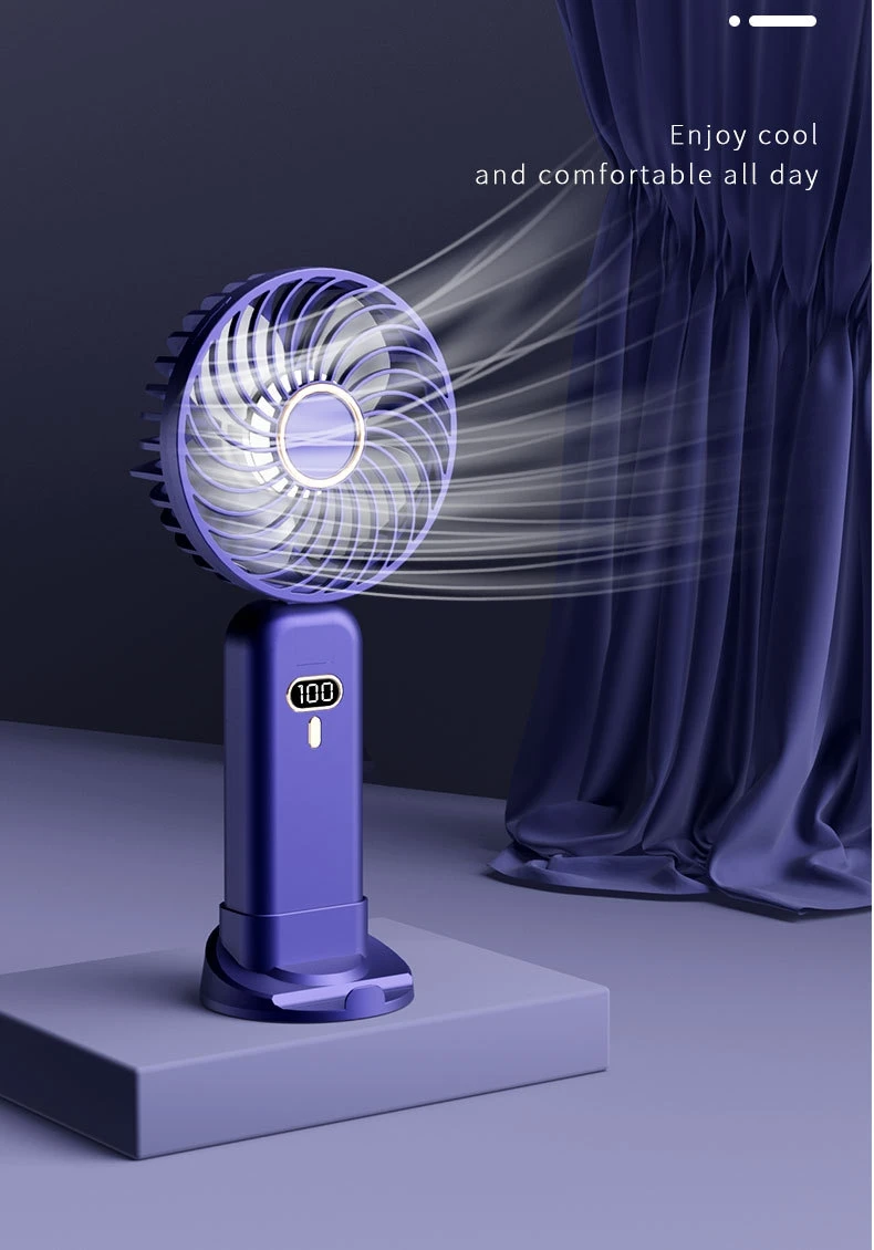 Portable Handheld Small Fan G10 Blue Фото №4