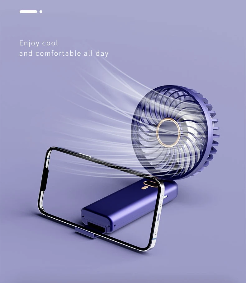 Portable Handheld Small Fan G10 Blue Фото №5