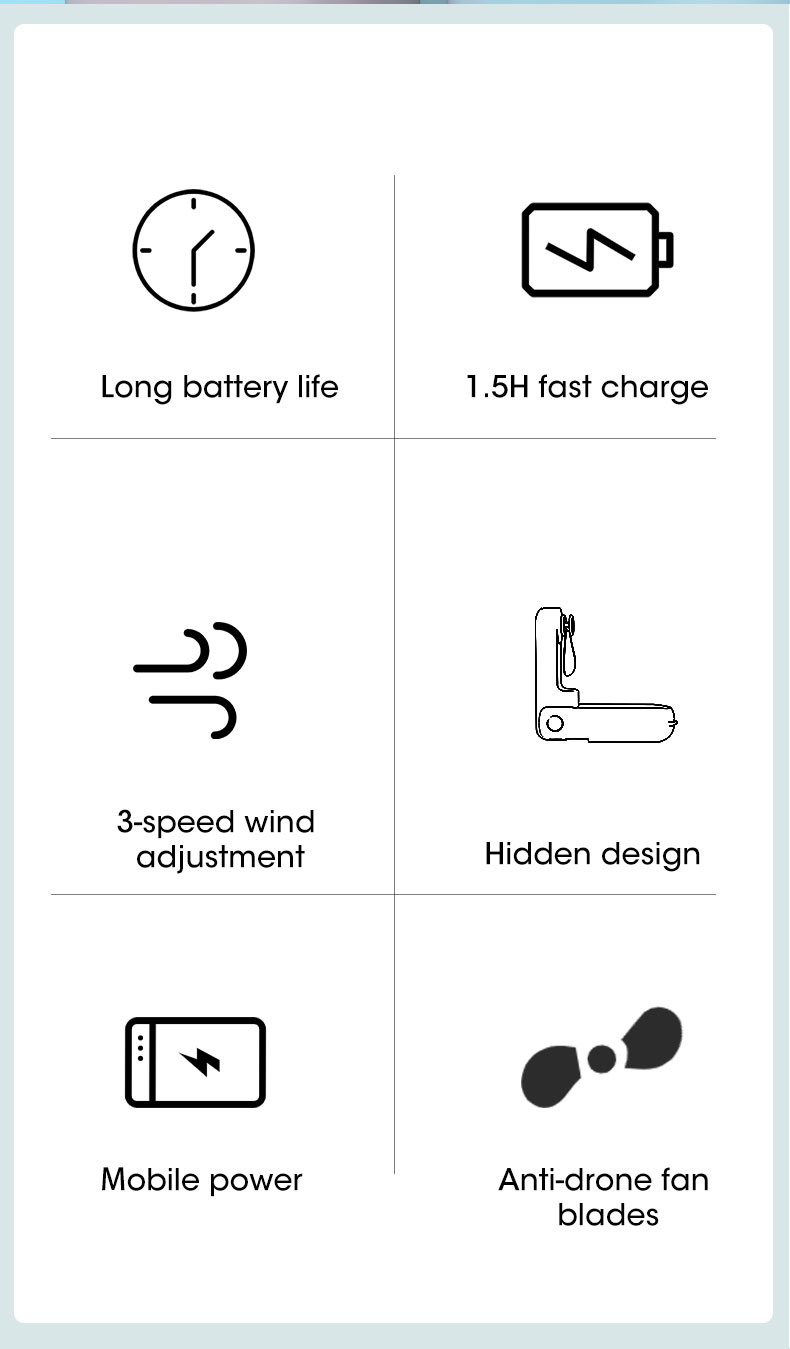 Портативный вентилятор с аккумулятором Portable Small Fan Walking Mobile Air Conditioner Whyte Фото №2