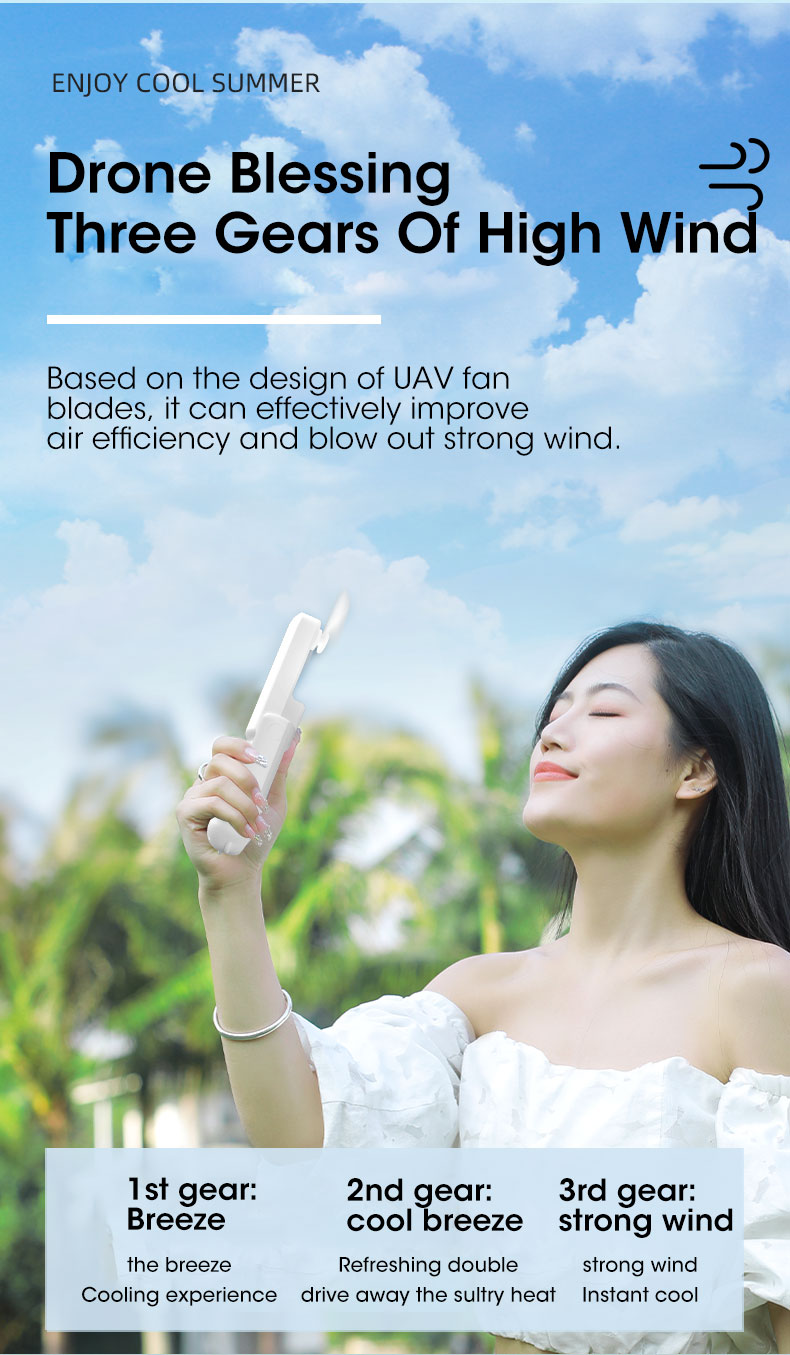 Портативный вентилятор с аккумулятором Portable Small Fan Walking Mobile Air Conditioner Whyte Фото №5