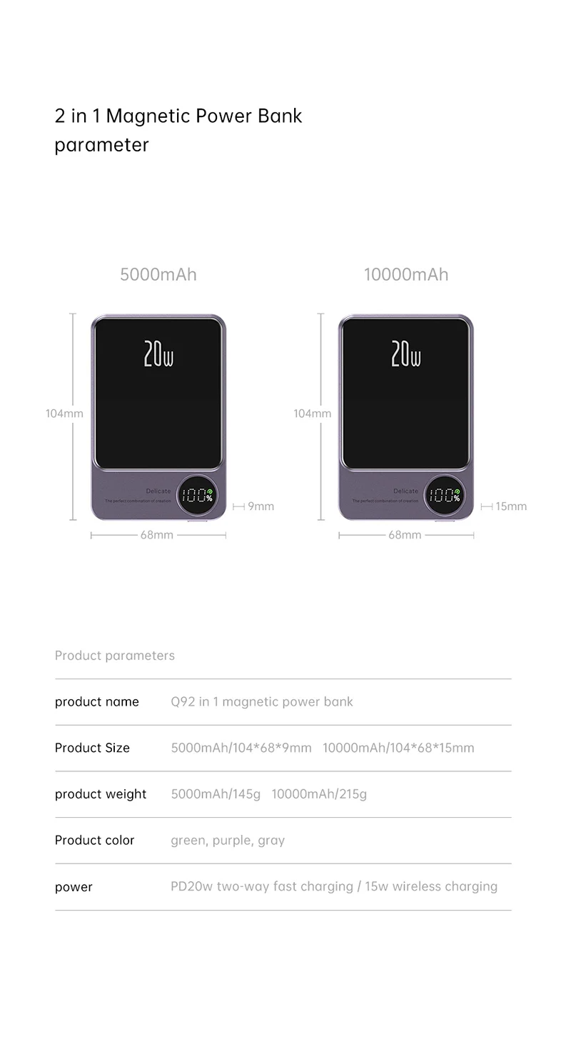 Повербанк PowerBank Q9 Battery MagSafe 20W 10000mAh Фото №16