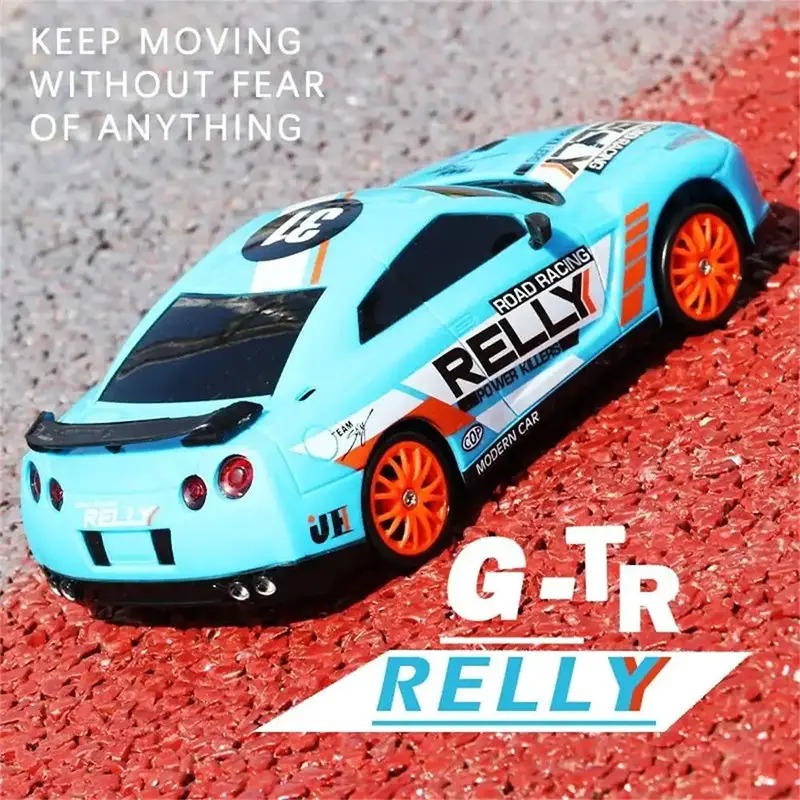 Blue Remote Control Car RC Drift Car 1:24 Scale Rally Series Nissan GT-R 4WD Фото №8