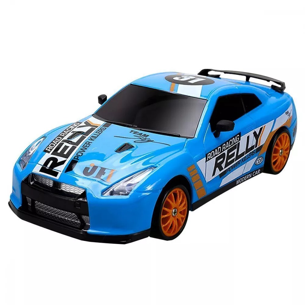 Blue Remote Control Car RC Drift Car 1:24 Scale Rally Series Nissan GT-R 4WD Фото №15