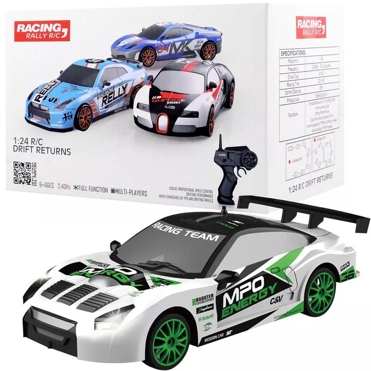 Remote Control Car RC Drift Car 1:24 Scale Rally Series Nissan GT-R GT3 4WD Фото №18