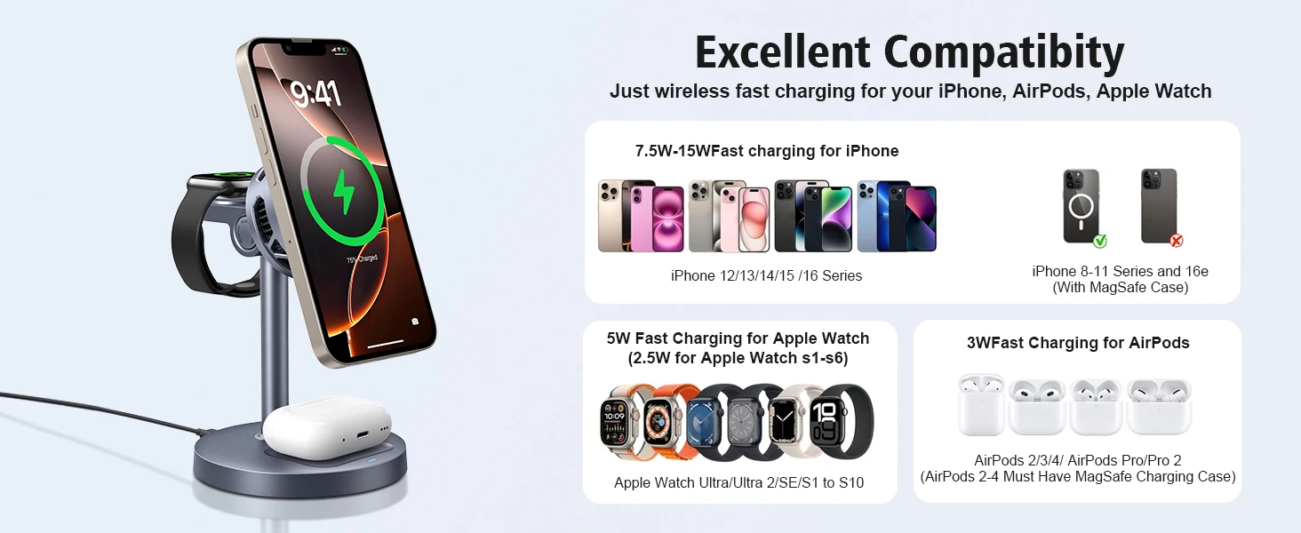 ICE Cooling Qi2 Rotation Magnetic Wireless Charger Stand Fast Charging Фото №10