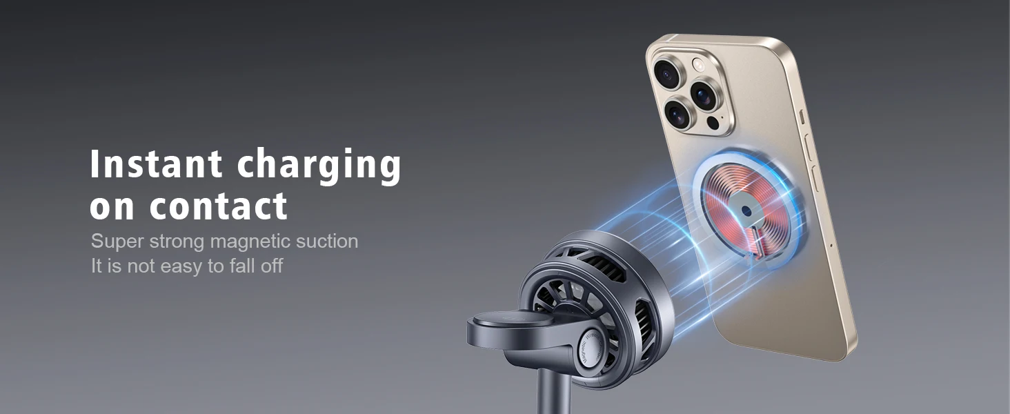 ICE Cooling Qi2 Rotation Magnetic Wireless Charger Stand Fast Charging Фото №7