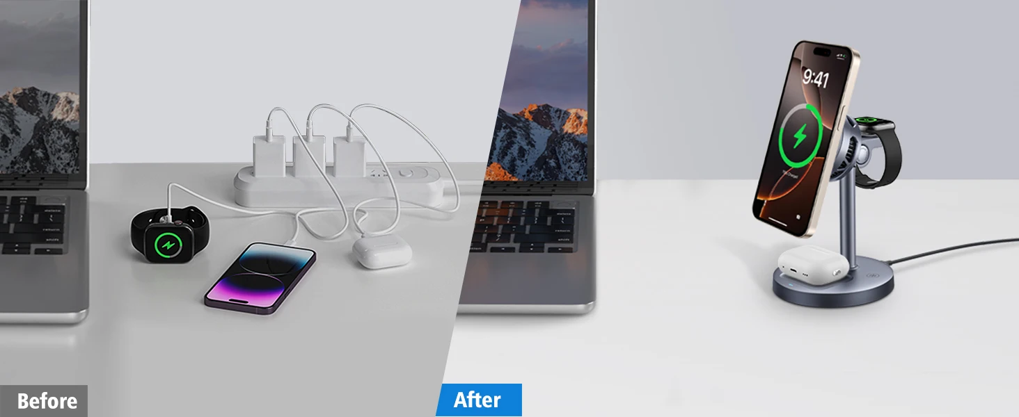 ICE Cooling Qi2 Rotation Magnetic Wireless Charger Stand Fast Charging Фото №8