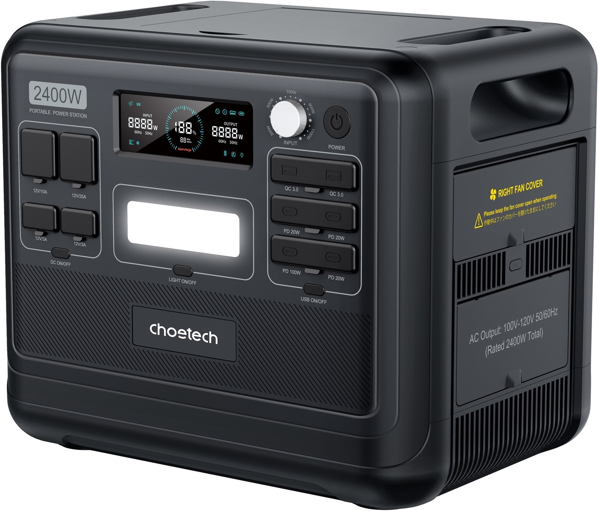 Choetech Portable Power Station BS008 LiFePO4 2400W 2048Wh 640000mAh Фото №11