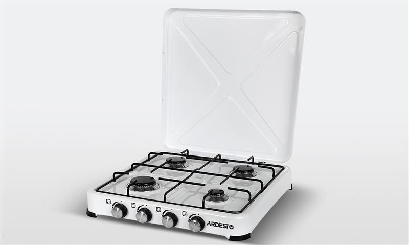 Плита настольная Ardesto газовая, тип газа LPG, комфорок - 4, белый