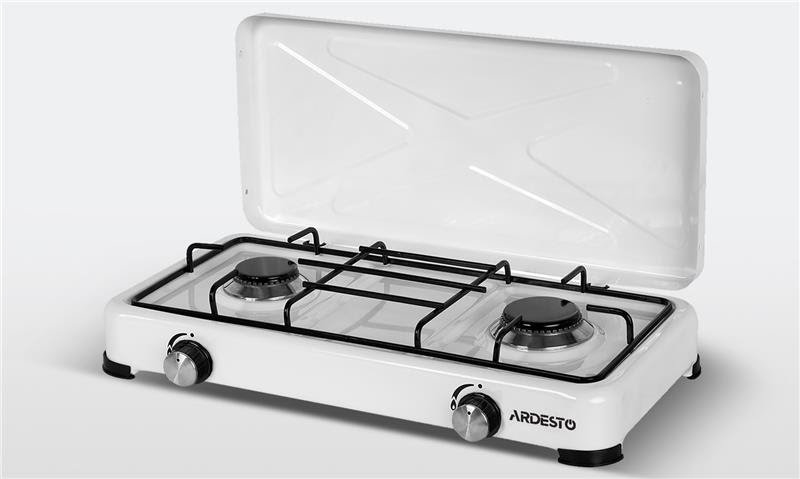 Плита настольная Ardesto газовая, тип газа LPG, комфорок - 2, белый