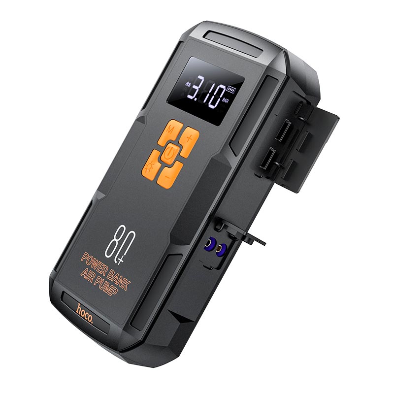Бустер+Насос для авто HOCO QS2 Land Jump Starter Smart Air Pump Emergency 8000mAh 800A Black/Orange Фото №7
