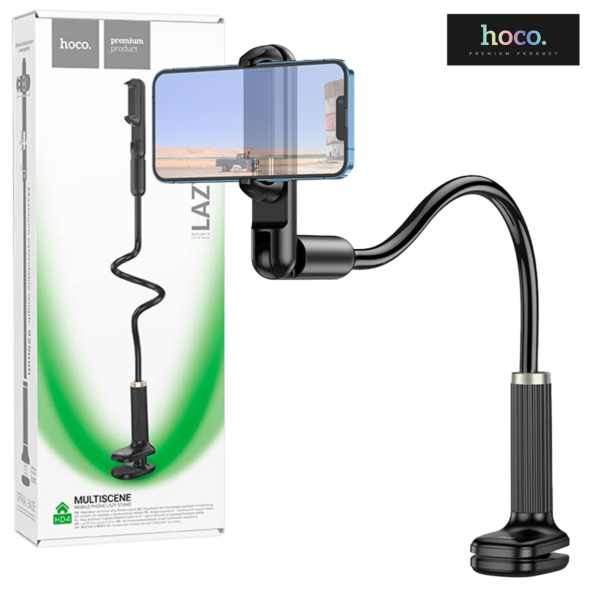 HOCO Seaview Mobile Phone Lazy Holder HD4 Flexible Universal Holder up to 7 inches with clamps Изображение #1 HOCO Seaview Mobile Phone Lazy Holder HD4 Flexible Universal Holder up to 7 inches with clamps Фото №1