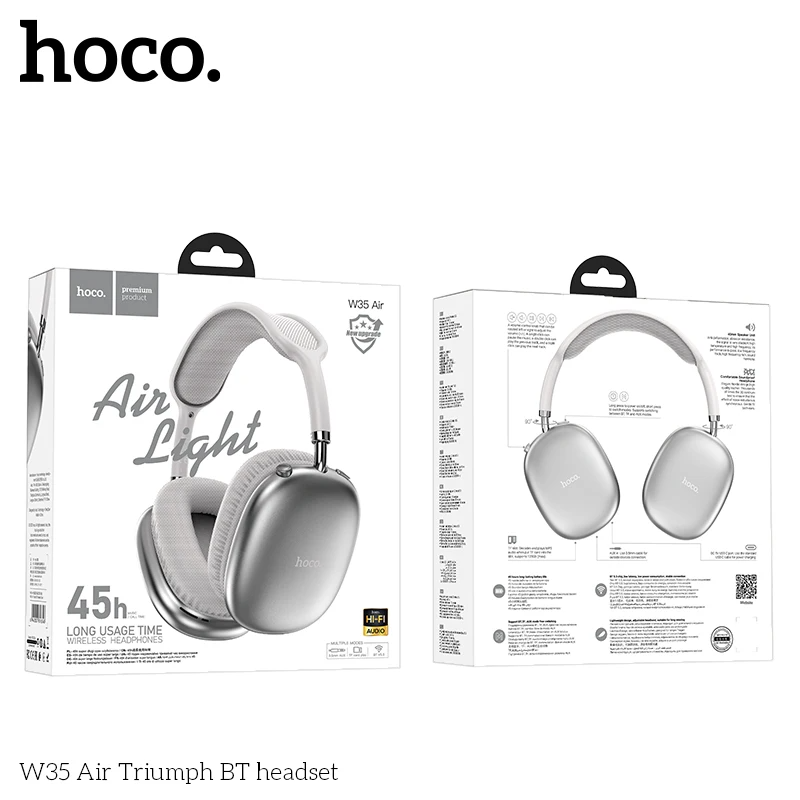 Hoco W35 Air Triumph 45h Wireless BT Built-in MP3 Headphone Фото №11