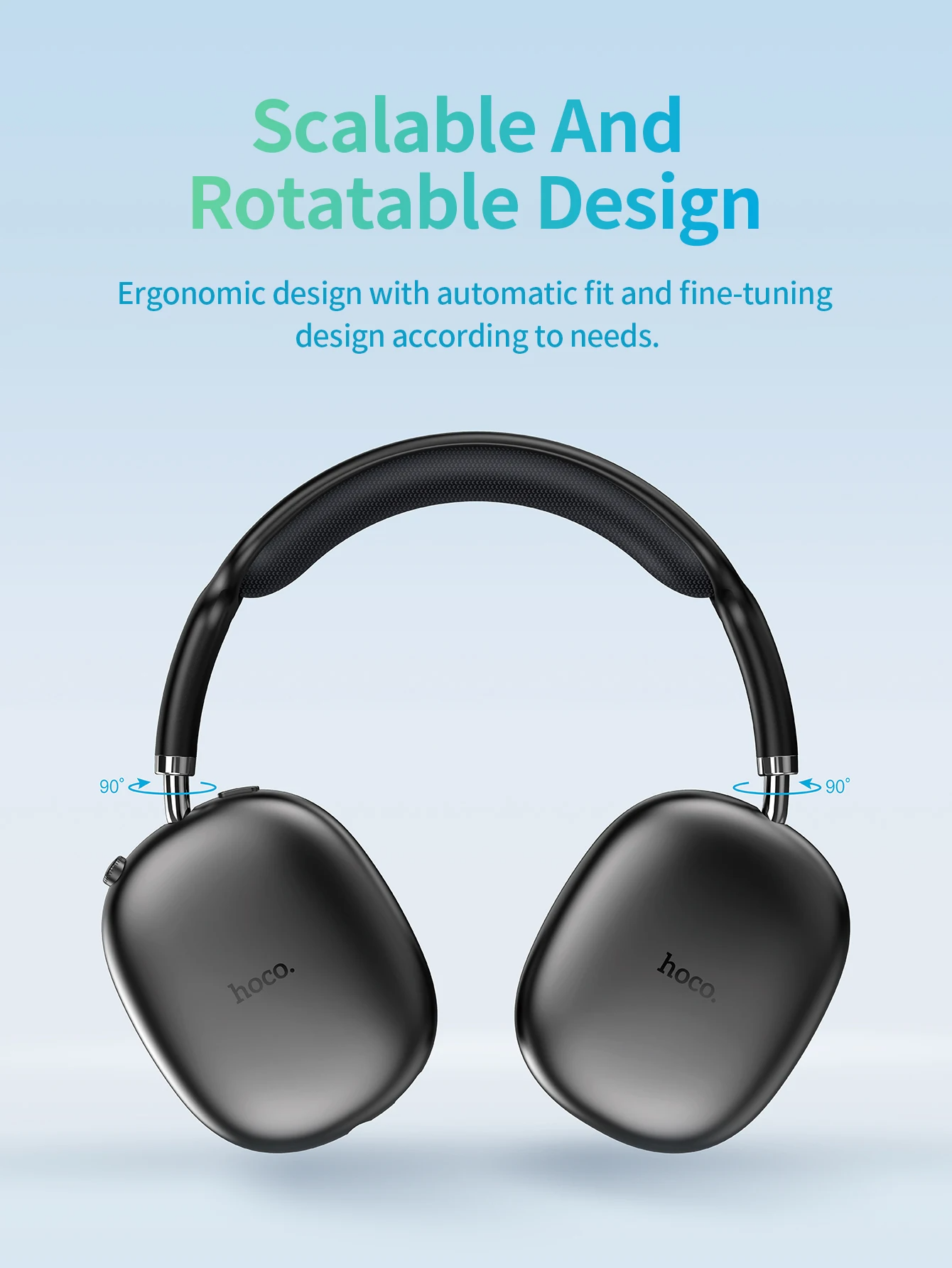 Hoco W35 Air Triumph 45h Wireless BT Built-in MP3 Headphone Фото №4