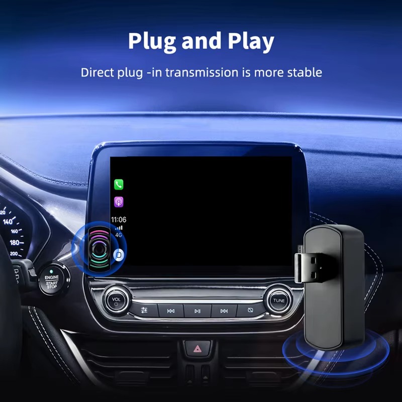 Бездротовий адаптер CarPlay та Android Auto EKIY CarAI Box BT+WiFi 5 Auto Connection Фото №5