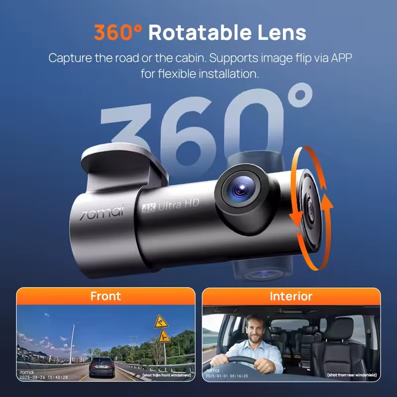 70mai Dash Cam M310 Plus 4K — автомобільний відеореєстратор чорний