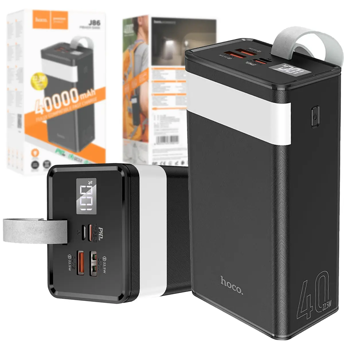 hoco J86 Powermaster 40000mAh — повербанк со светильником
