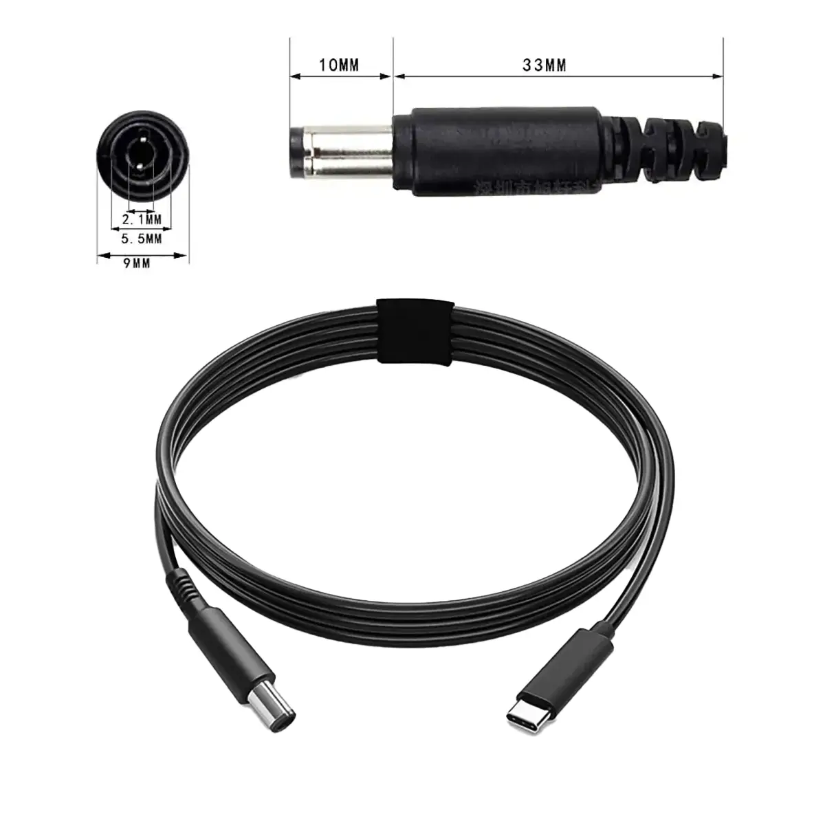Кабель Type-C to DC 12V — размеры разъема 5.5x2.1 мм