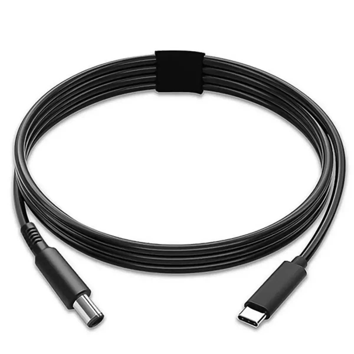 Кабель питания Type-C to DC 12V для роутера, черный, вид сбоку