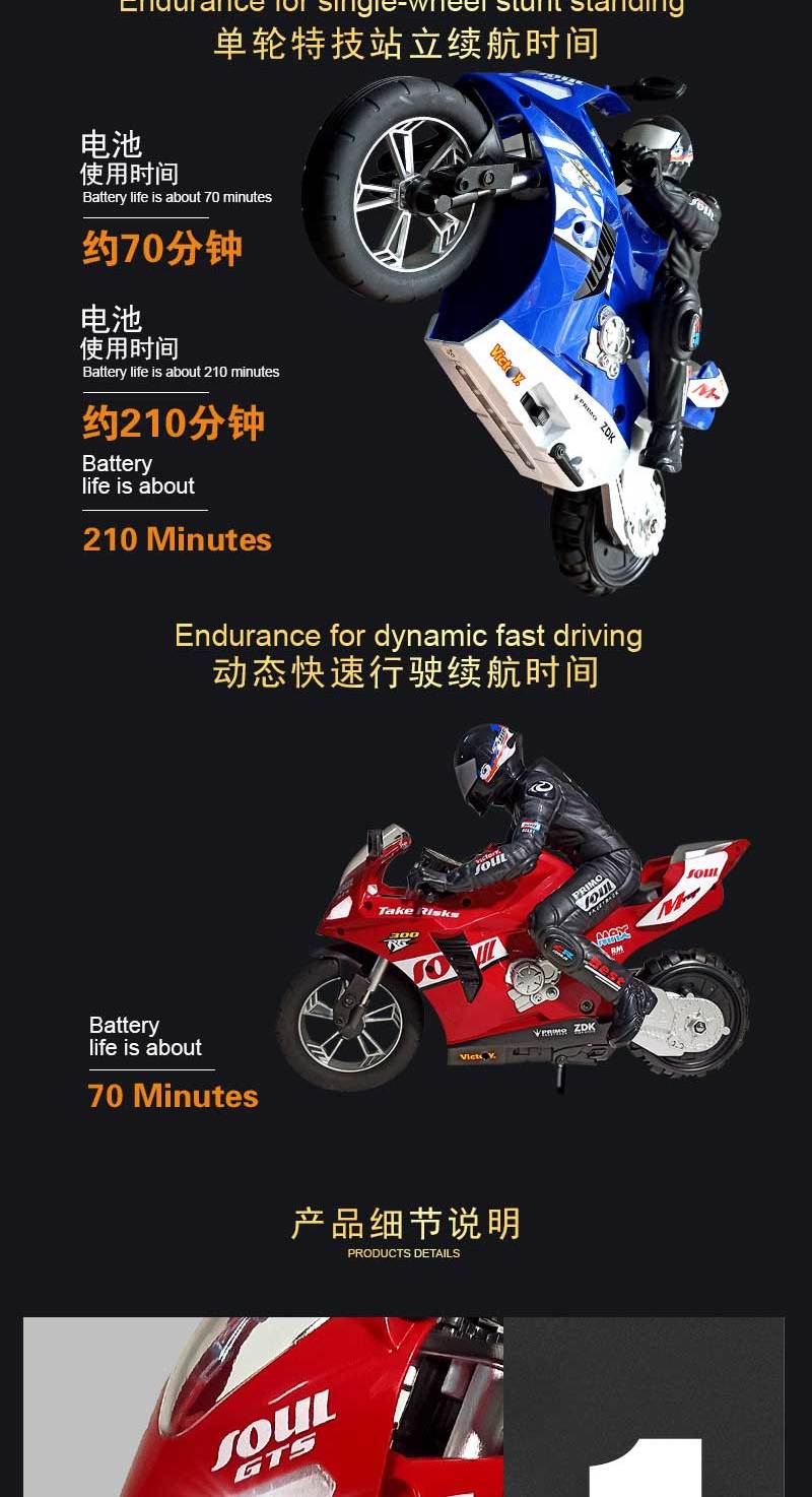 Мотоцикл на радіокеруванні Motorcycle Stunt Drift six-axis Gyroscope Фото №9