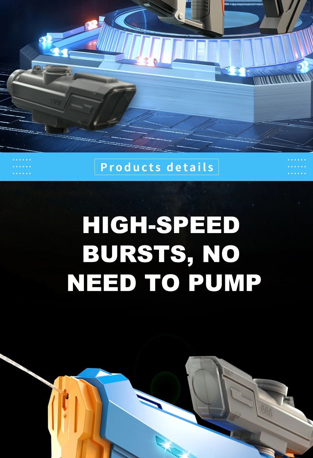 Водяний акумуляторний автомат Water Gun 2307 (650ml) with lithium battery Фото №2