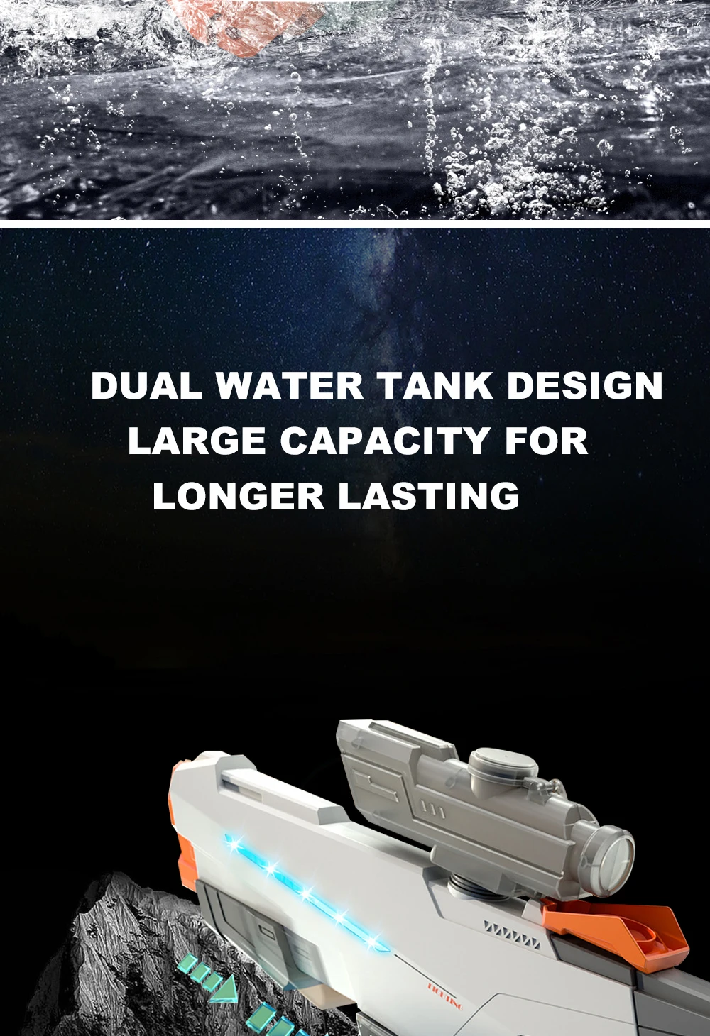 Водяний акумуляторний автомат Water Gun 2307 (650ml) with lithium battery Фото №6