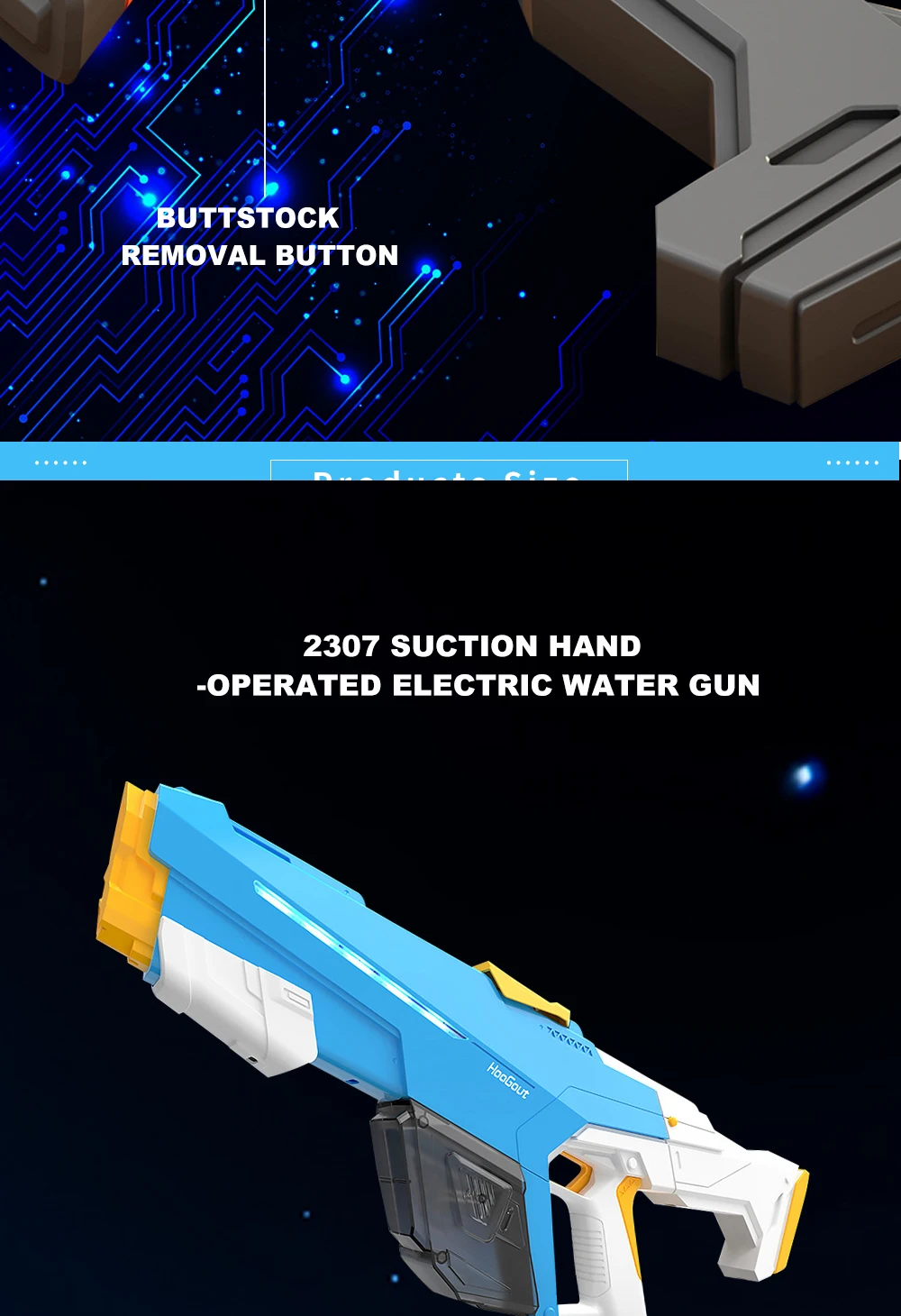 Водяний акумуляторний автомат Water Gun 2307 (650ml) with lithium battery Фото №9