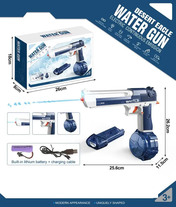 Water Gun Desert Eagle Blue & Pink + + two magazines for the gun Фото №1