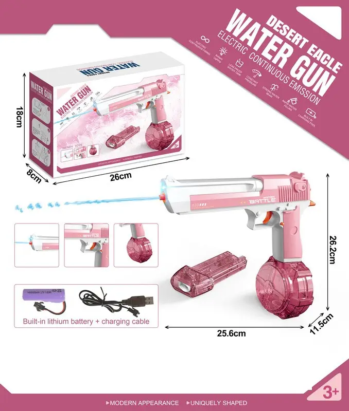 Water Gun Desert Eagle Blue & Pink + + two magazines for the gun Фото №2