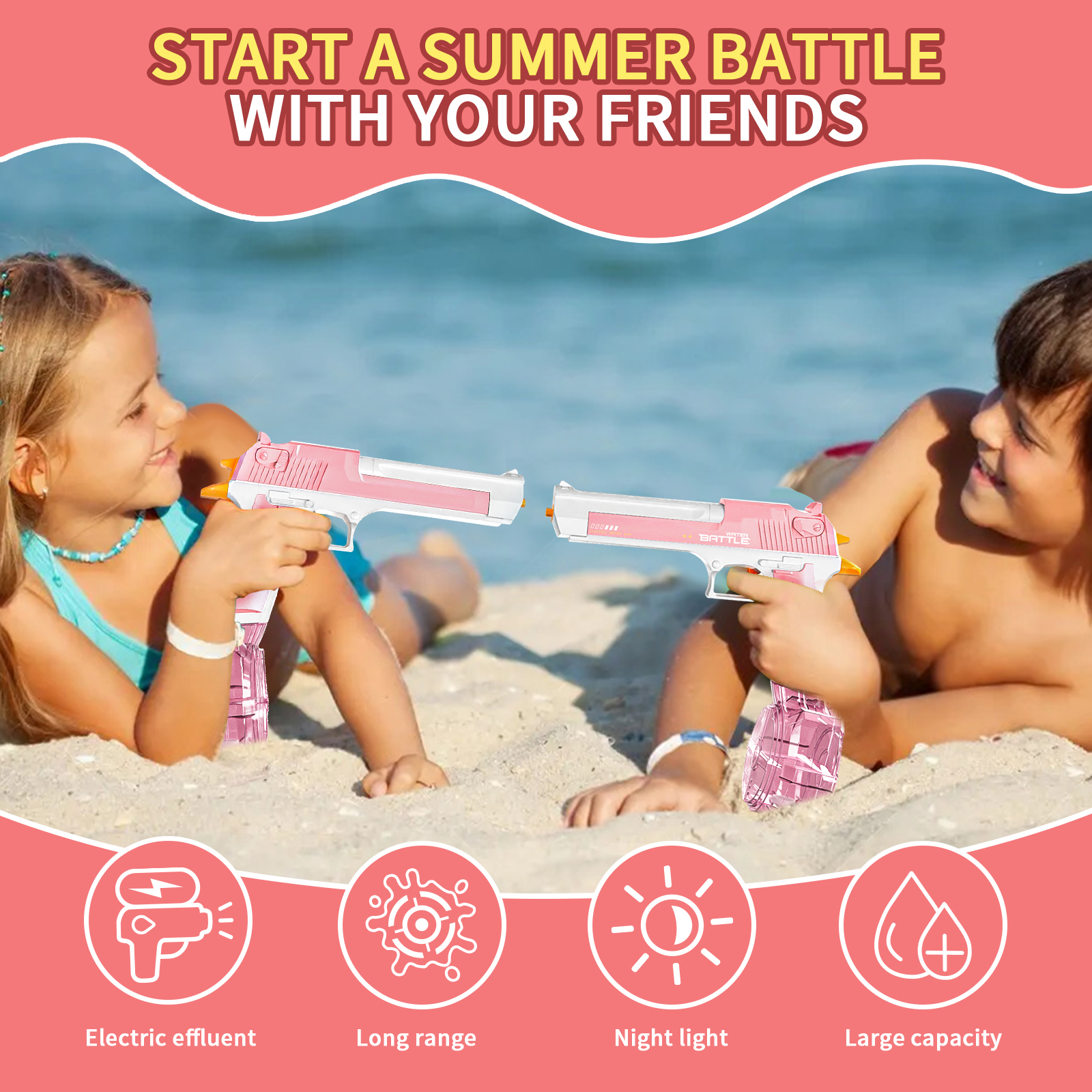 Water Gun Desert Eagle Blue & Pink + + two magazines for the gun Фото №12