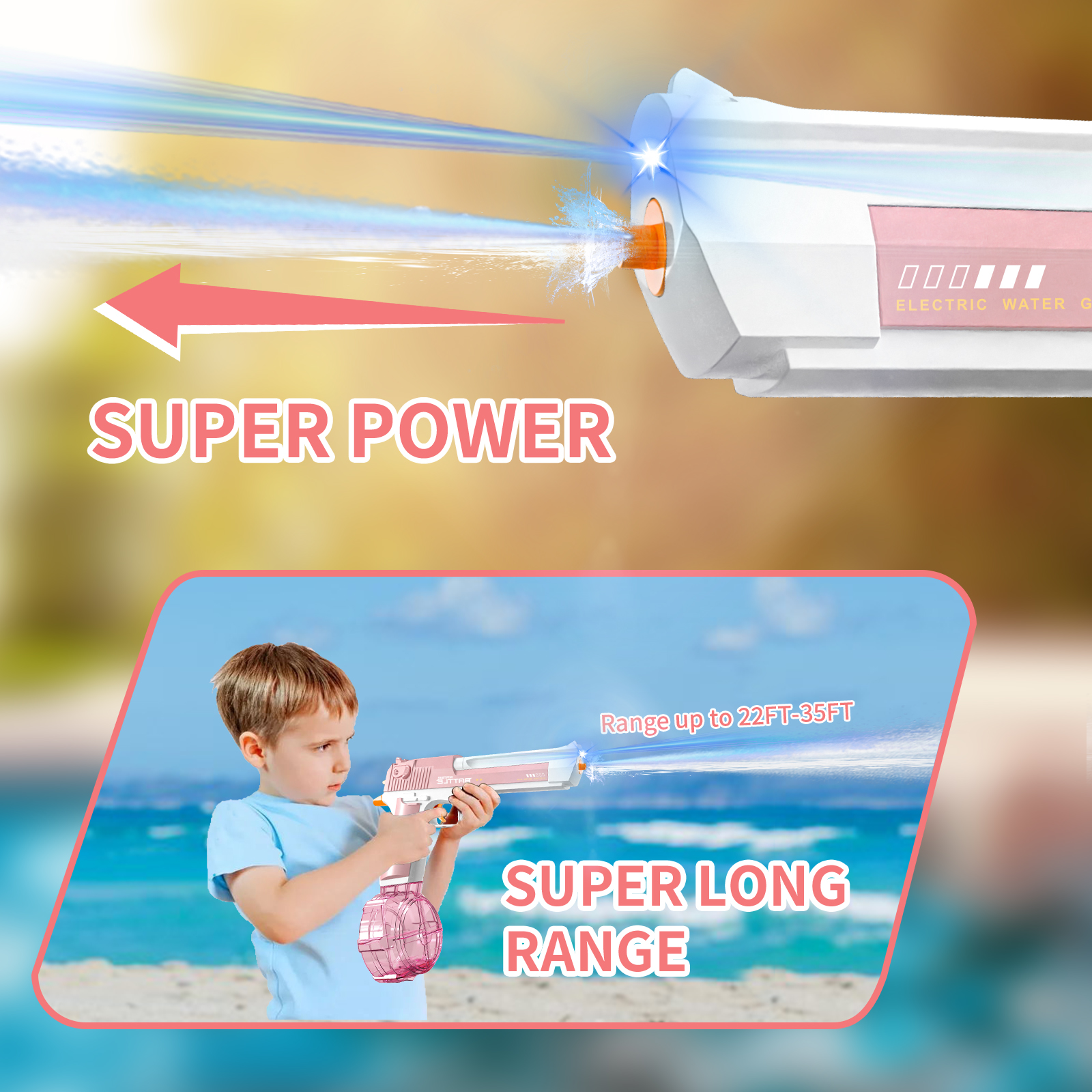 Water Gun Desert Eagle Blue & Pink + + two magazines for the gun Фото №16