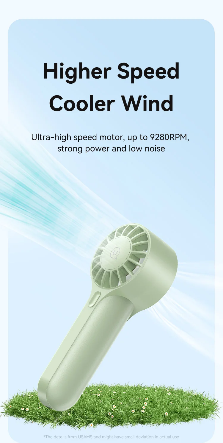 Портативний вентилятор Usams ZB288 9280 rpm. High Speed Motor Фото №4