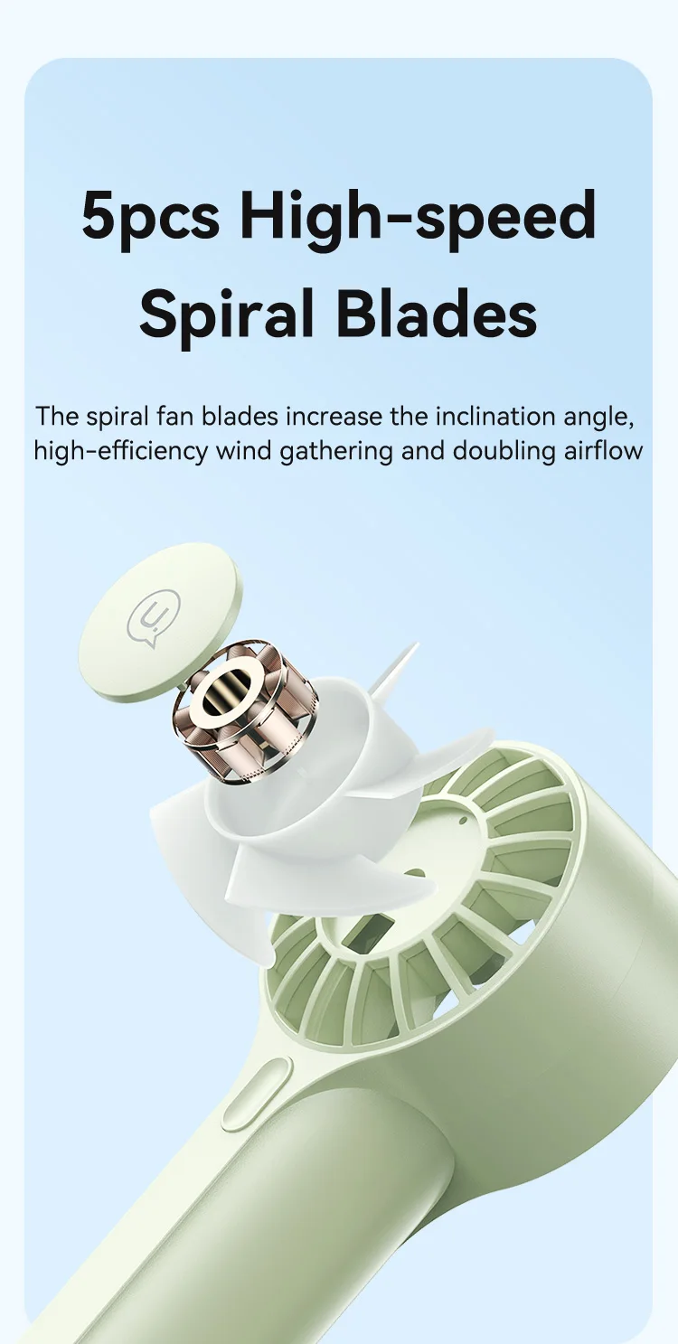 Портативний вентилятор Usams ZB288 9280 rpm. High Speed Motor Фото №5