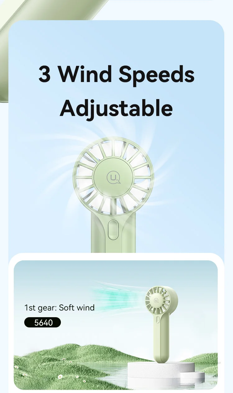 Портативний вентилятор Usams ZB288 9280 rpm. High Speed Motor Фото №6