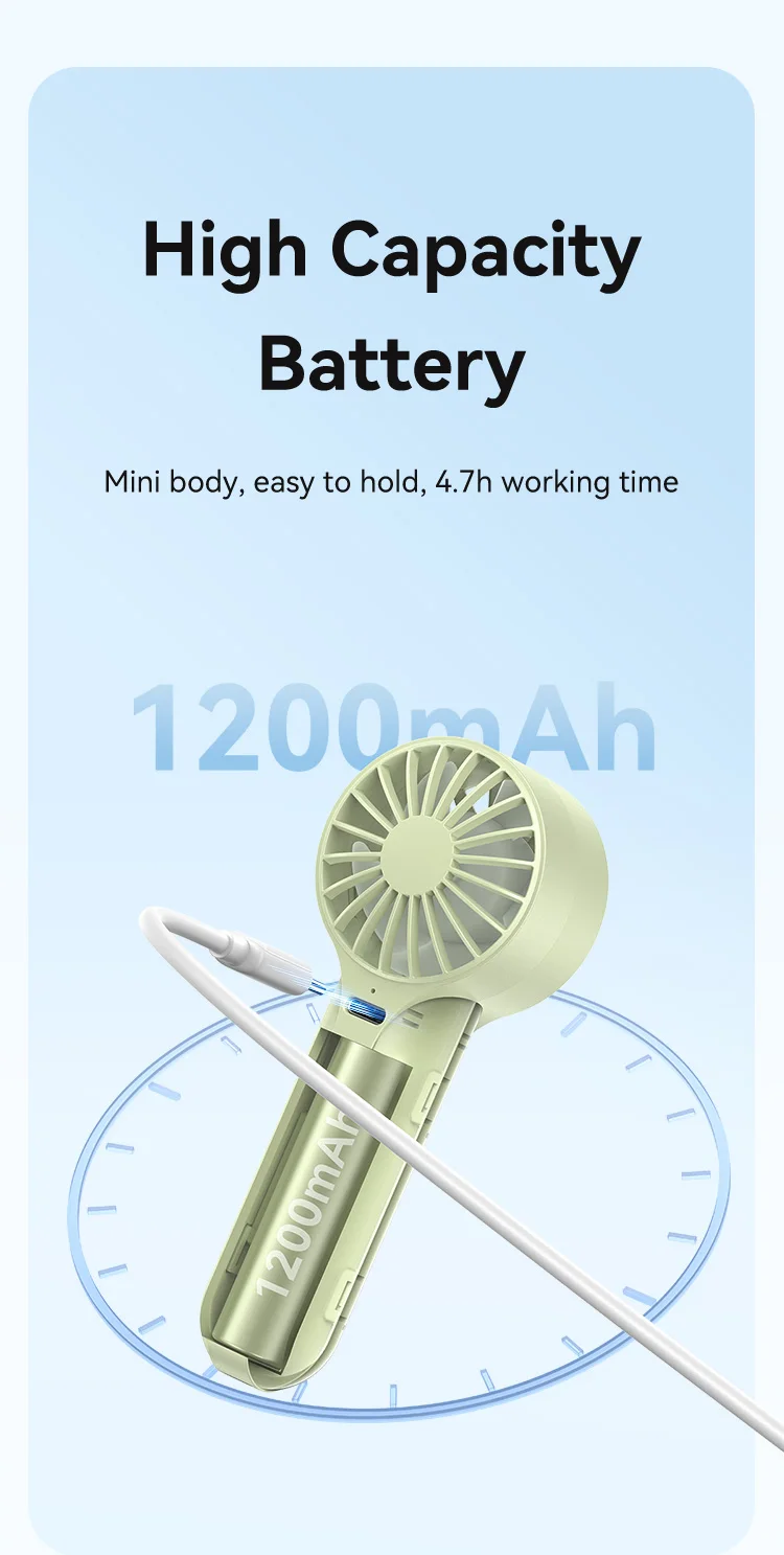 Портативний вентилятор Usams ZB288 9280 rpm. High Speed Motor Фото №8