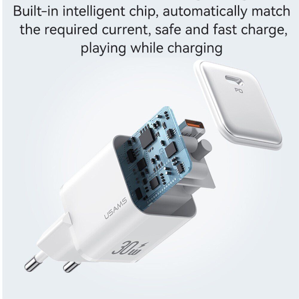 Usams US-CC186 Wall Charger Single USB Type-C PD30W Фото №3