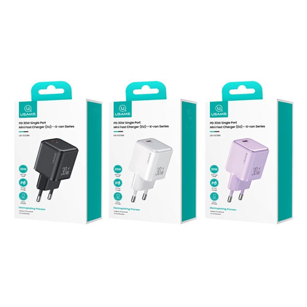 Usams US-CC186 Wall Charger Single USB Type-C PD30W Фото №7