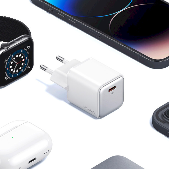 Usams US-CC186 Wall Charger Single USB Type-C PD30W Фото №8