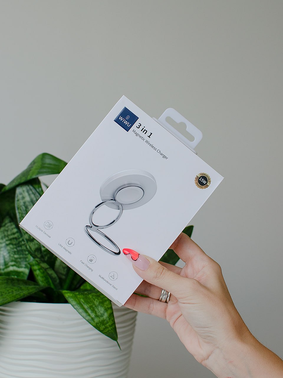 Бездротовий зарядний пристрій WIWU Wi-W027 3 in 1 wireless charger Фото №5