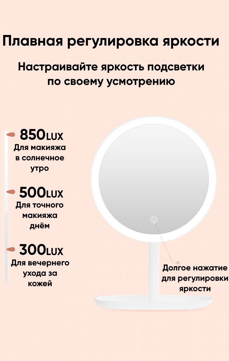 Xiaomi Jordan-Judy LED Cosmetic Mirror 8 White (NV543) 6941214123694 Фото №4