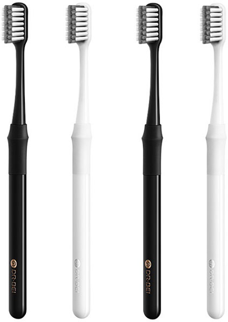 Набор зубных щеток Dr. Bei Pasteur Toothbrush Bamboo Clean Edition 4 шт (3065179) Фото №1