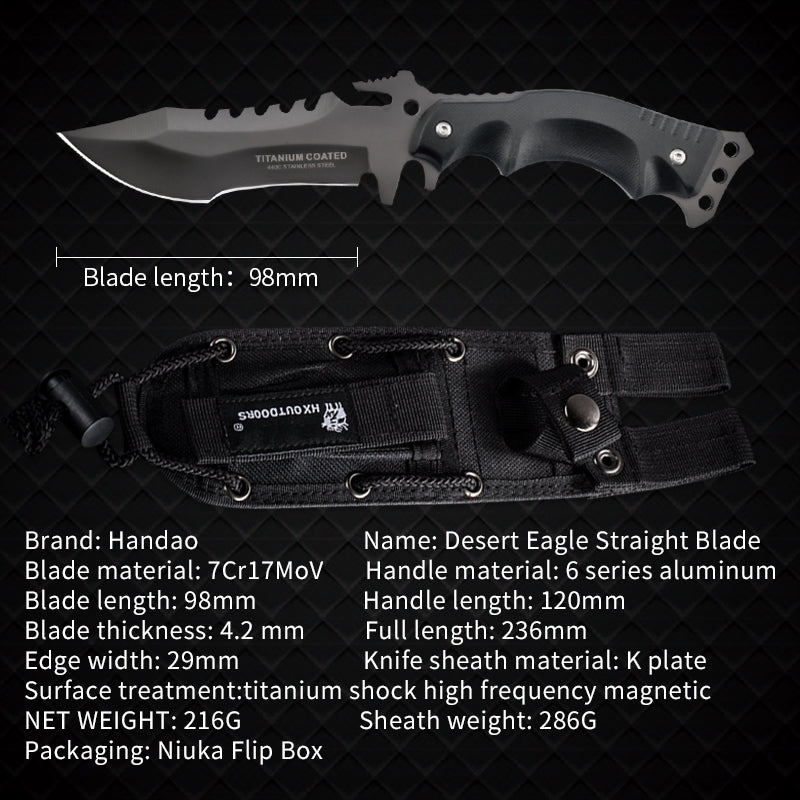 Xiaomi HX Outdoors / Handao Tactical Trident Fixed Blade Knife Black K10 (3.94'' 440 Stainless Steel) D-123 Фото №23