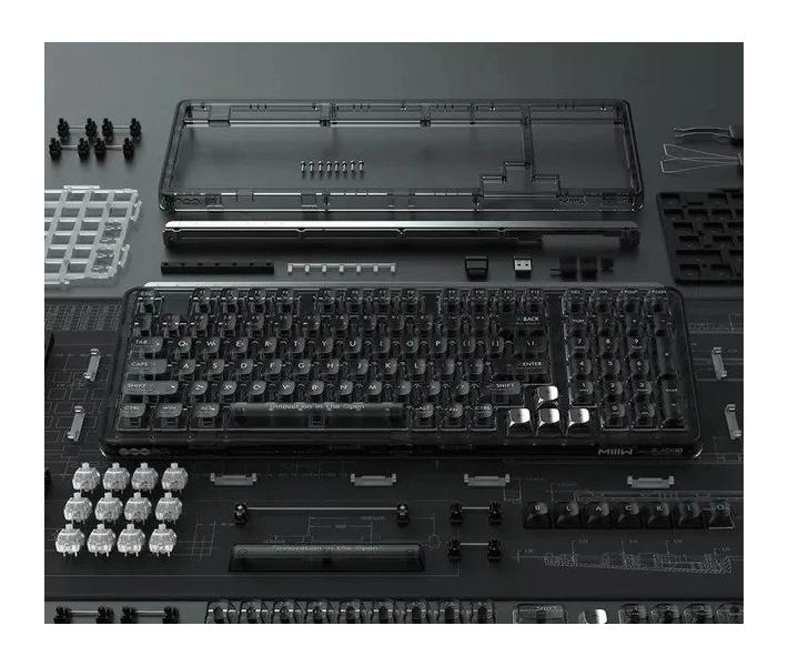 Беспроводная клавиатура Xiaomi Miiw Customized Mechanical Keyboard BlackIO98 Dark Silver (3262407) Фото №6